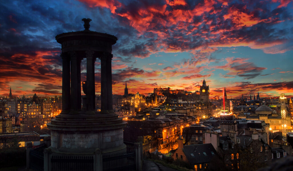 Sonnenuntergang über Edinburgh