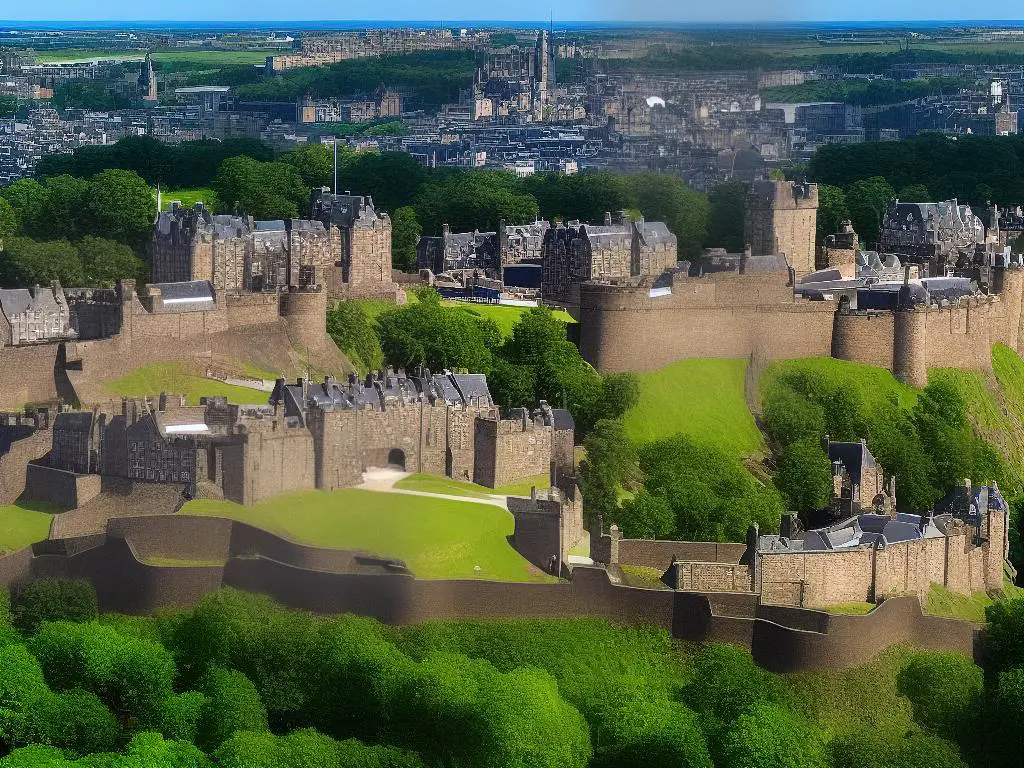 Die Edinburgh Castle ist eine imposante Felsenburg, die sich auf einem erloschenen Vulkan im Zentrum der Stadt erhebt und diente als königlicher Palast und wurde im 16. Jahrhundert zur ständigen Residenz der schottischen Könige.